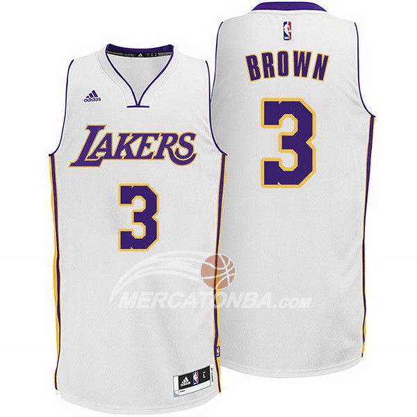 Maglia NBA Brown Los Angeles Lakers Blanco